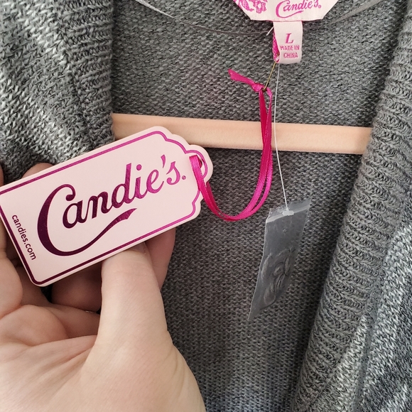 NWT Candie's Grey Open Front Cardigan - Picture 2 of 7